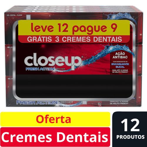 Creme Dental em Gel Closeup Fresh Action Red Hot Leve 12 Pague 9 90g GEL DENTAL CLOSE UP 90G LV12/PG9UN RED HOT