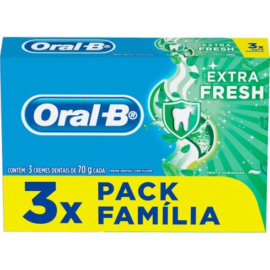 Creme Dental Extra Fresh Oral B 70g 3un.