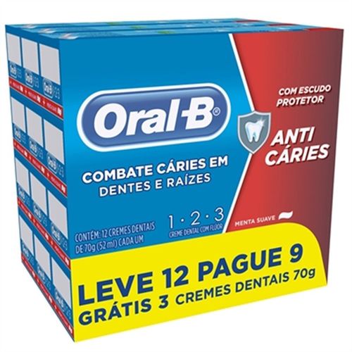 Creme Dental Oral-b 123 70g Lv12 Pague 9un Anti Caries CD ORAL-B 123 70G LV12/PG9UN ANTI CARIES