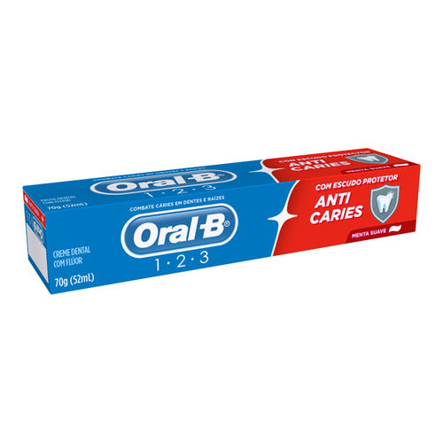 Creme Dental Oral B 123 Anticáries com 70g
