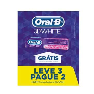 Creme Dental Oral-B 3D White - 70g Leve 3 Pague 2