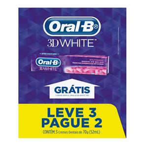Creme Dental Oral-B 3D White 70G Leve 3 Pague 2