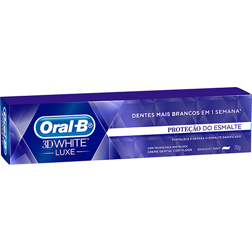 Creme Dental Oral-B 3D White Luxe Proteção do Esmalte 70g - Oral B