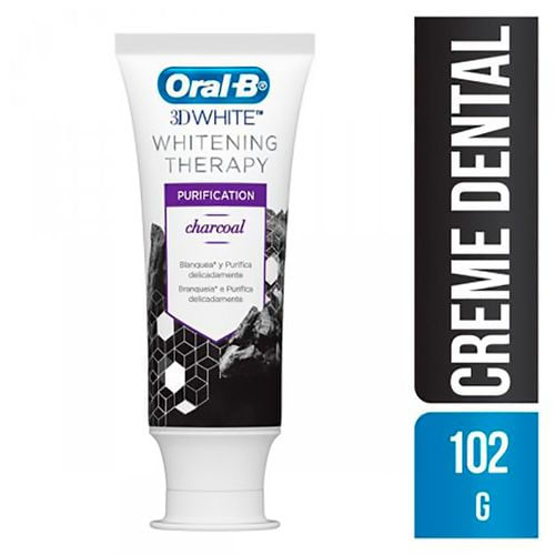 Creme Dental Oral-B 3D White Therapy Purification Charcoal 102g CD ORAL-B 3D WHITE THERAPY 102G CARVAO