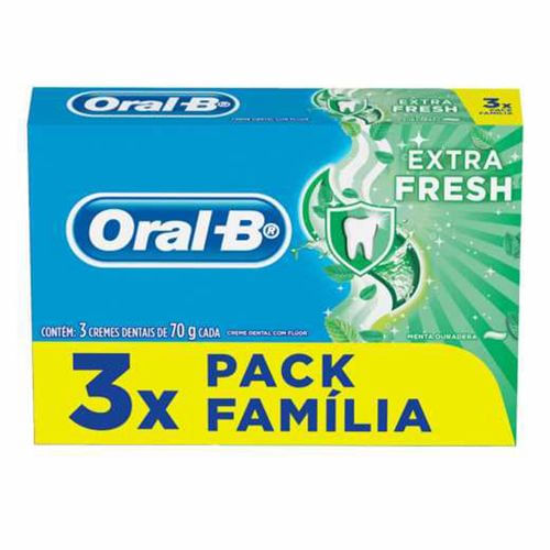 Creme Dental Oral-B Extra Fresh 70g 3 Unidades CD ORAL-B EX FRESH 3X70G