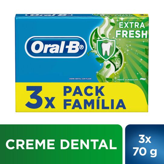 Creme Dental Oral B Extrafresh com 3 Unidades 70g