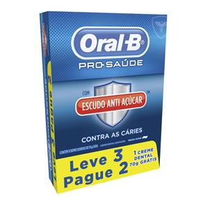 Creme Dental Oral-B Pró Saúde Anti Açúcar 70G Leve 3 Pague 2