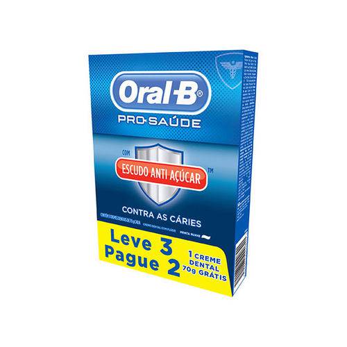 Creme Dental Oral-B Pro-Saúde Escudo Anti Açucar 70g Leve 3 Pague 2unid