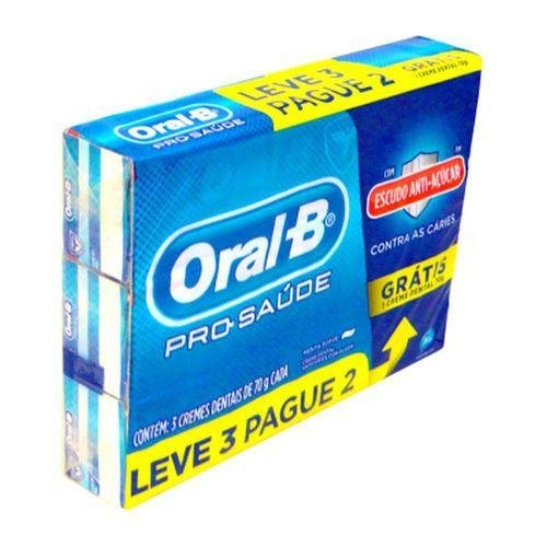 Creme Dental Oral B Pro Saúde Escudo Anti Açucar 70g Leve 3 Pague 2unid