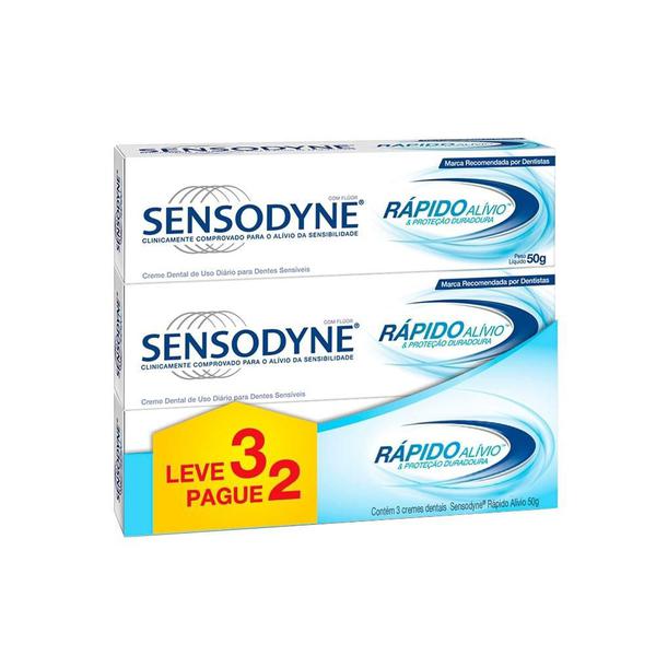 Creme Dental Rápido Alívio 50g (Leve 3 e Pague 2) - Sensodyne