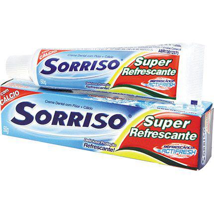 Creme Dental Sorriso com Cálcio Super Refrescante 50g