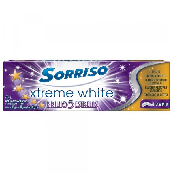 Creme Dental Sorriso Xtreme White Brilho 5 Estrelas Star Mint 70g