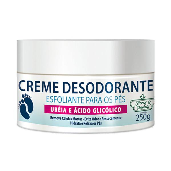Creme Desodorante Esfoliante P/ Pés Flores e Vegetais - 250g