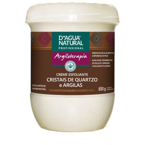 Creme Esfoliante Cristais de Quartzo e Argila 650g Dagua Natural