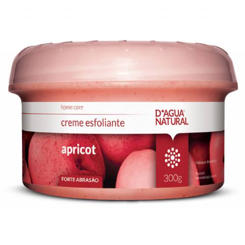 Creme Esfoliante, Óleo e Semente de Apricot, Forte Abrasão, 300g - Dágua Natural