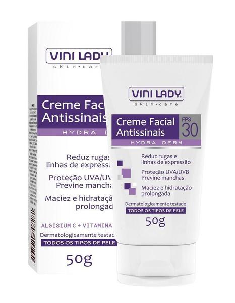 Creme Facial Antissinais FPS30 - Vini Lady