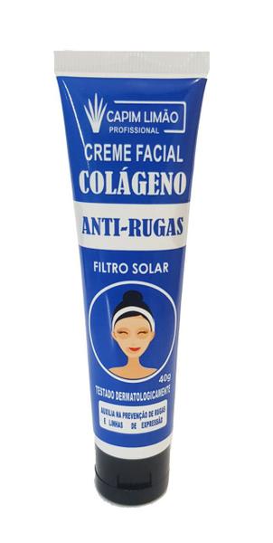 Creme Facial Colágeno Anti-Rugas Capim Limão 40g
