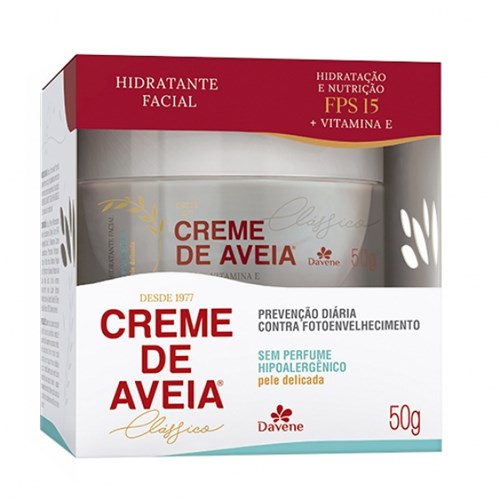 Creme Facial Davene Aveia Hipoalergênico Sem Perfume 50GR