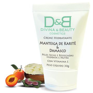 Creme Hidratante Corporal Manteiga Karité e Damasco DivinaBeauty 30g Pele Seca - Divina Beauty
