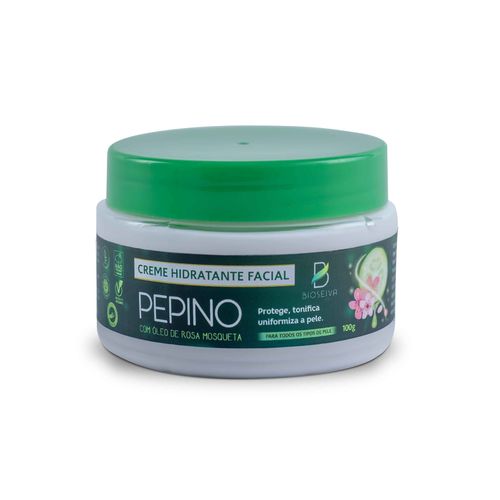 Creme Hidratante Facial de Pepino com Oleo de Rosa Mosqueta 100g Bioseiva