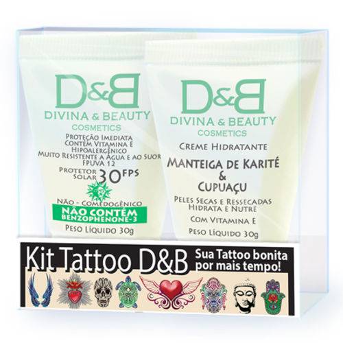 Creme Hidratante Tatuagem Cupuaçu e Protetor Solar FPS30 Divina&Beauty Tattoo