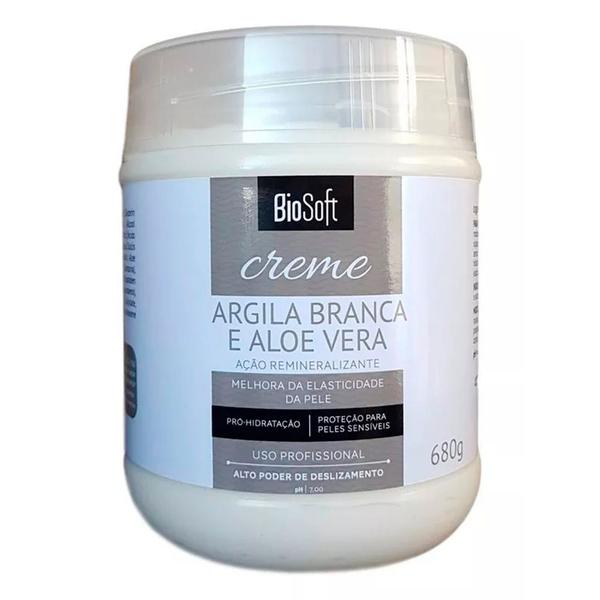 Creme para Massagem Corporal Bio Soft Argila Branca e Aloe Vera 680g - Soft Hair