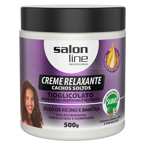 Creme Relaxante Salon Line Cachos Soltos Rícino e Babosa 500G
