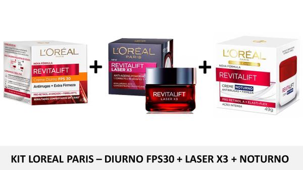 Creme Revitalift Loreal Noturno + Diurno Fps30 + Laser X3 - L'Oreal Paris