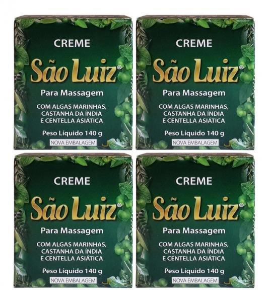 Creme São Luiz para Massagem 140g Original Kit 4 Unidades