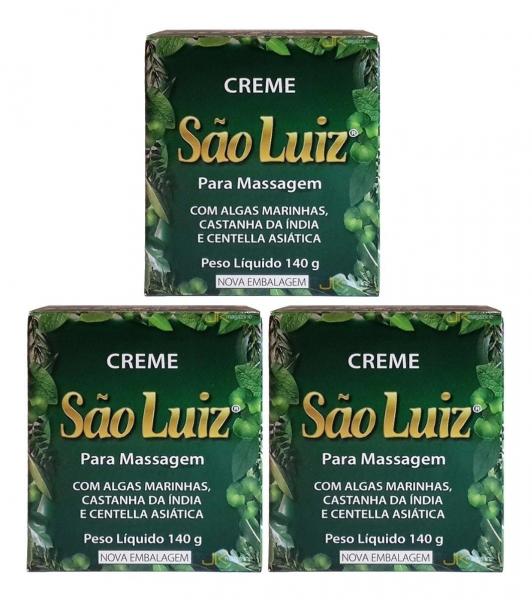 Creme São Luiz para Massagem 140g Original Kit 3 Unidades