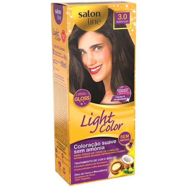 Creme Tonalizante Light Color Profissional 3.0 Castanho Escuro - Salon Line - Colortotal