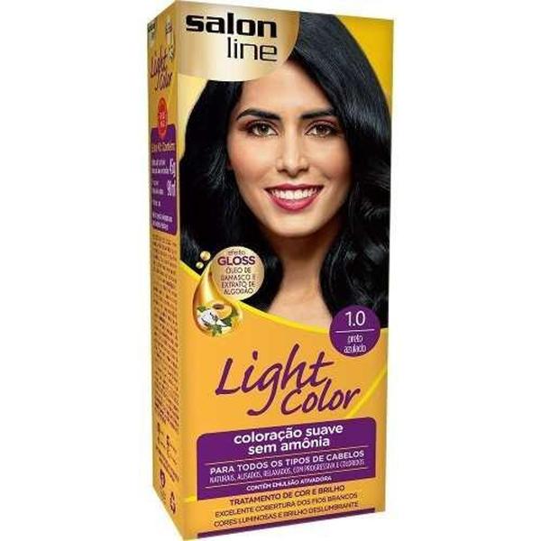 Creme Tonalizante Light Color Profissional 1.0 Preto Azulado - Salon Line