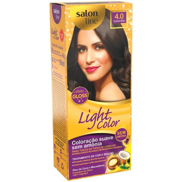 Creme Tonalizante Light Color Profissional 4.0 Castanho Médio - Salon Line - Lightcolor