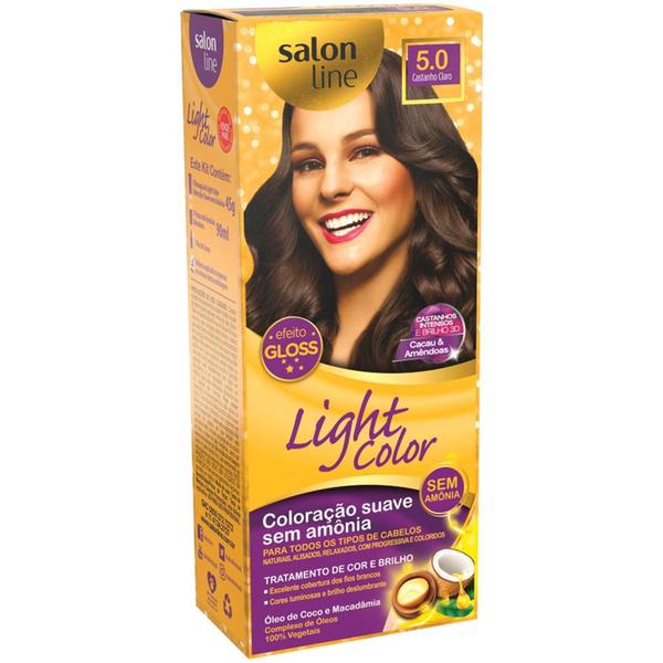 Creme Tonalizante Light Color Profissional 5.0 Castanho Claro - Salon Line - Lightcolor