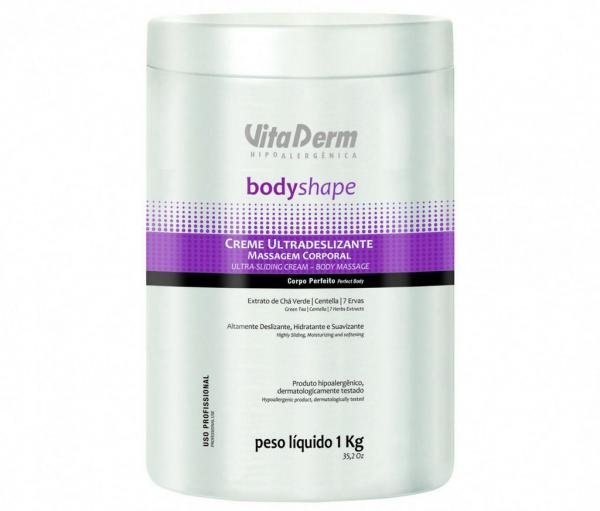 Creme Ultradeslizante para Massagem Corporal Body Shape Vita Derm 1Kg