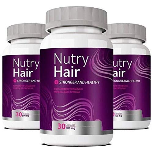 Crescimento e Vitamina para Cabelo Nutry Hair Original - 3 Un