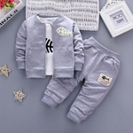 Toddler Infant Clothes Suits Jacket with Fish Bone Decor T-Shirt Pants Baby Boys Clothing Sets