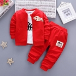 Criança infantil Roupa Suits Jacket com Decor Fish Bone T-shirt calças Bebés Meninos Sets Roupa