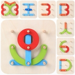 Criança Sterm Crianças enigma Brinquedos pré-escolar de ensino do alfabeto Figura Geometria criança Sterm Baby Puzzle articulou Conselho Woodiness