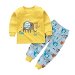 Crianças 100% Conjuntos de algodão manga comprida Vestuário Tops Agasalho Calças do bebê conjuntos de roupa interior de crianças