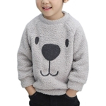 Crianças bebê bonito dos desenhos animados Urso Tops Quente espessamento Plush Fleece camisola de Outono-Inverno