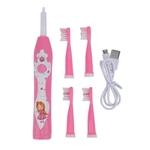 Crianças Crianças elétrica USB escova de dente de carregamento rosa Limpeza Waterproof Intelligent virbration