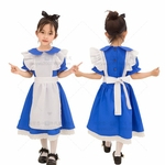 Crianças Crianças Vestido Maid Cosplay vestido bonito para o Festival Halloween Vestindo
