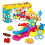 Crianças 3D Cabeleireiro / churrasco argila set brinquedos PlasticineTool Kit DIY Playdough Molding