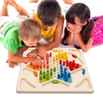 Crianças de xadrez de madeira Damas Sets + Jogo de Vôo de xadrez 2 em 1 multifunções Chess