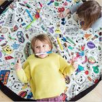 Crianças Diy Graffiti Bebê Toy Room Decor Rodada Tapetes Portátil Esteira Do Jogo Grandes Crianças Rodada Durable Crawling Blanket Rug Tapete