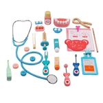 Crianças Fingir Jogar Brinquedos De Madeira Médico Enfermeira Ferramentas Médicas Caixa Kit Playset
