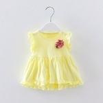 Crianças meninas algodão macio Princess Dress shirt Tops decoração encantadora Ruffle Flor