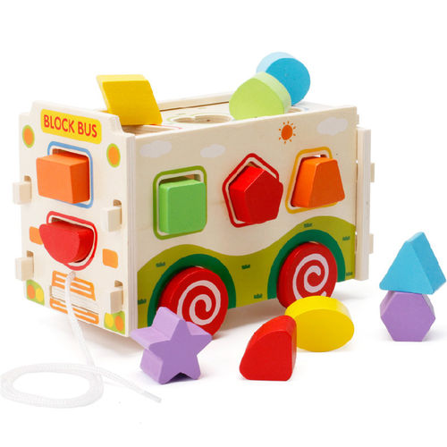 Crianças Montessori Forma Assembléia de Madeira Correspondência Train Toy Puzzles Building Blocks Educacional Toy Ensino Aids