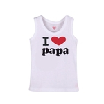 Crianças suave Cotton Vest Eu amo o t-shirt Papa / Mama Impresso Moda Padrão